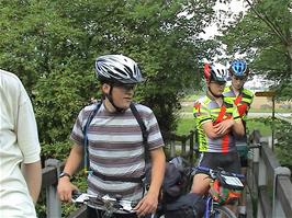 A brief pause at the bridge over the side stream at Siggern, Flumenthal, 39.7 miles into the ride